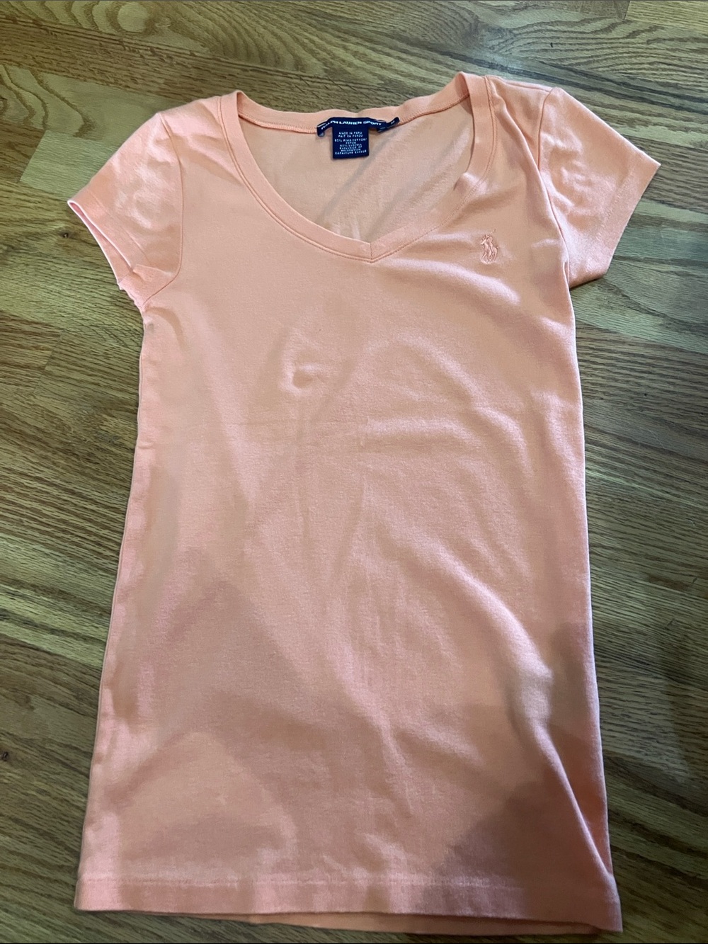 Ralph Lauren Peach V-Neck Short Sleeve Tee